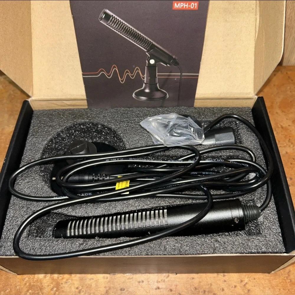 Desk Microphone MPH-01 for Steaming Broadcasts Gaming - 3.5mm Jack Black S12